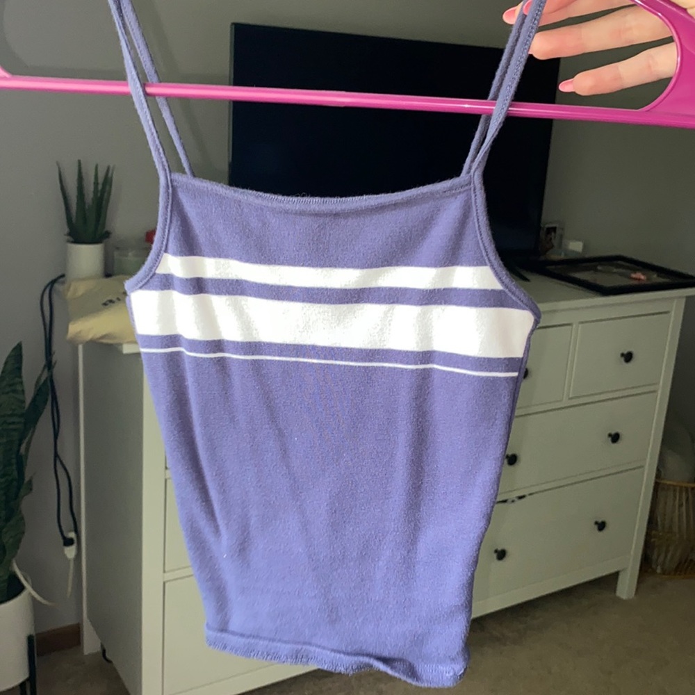 Garage Blue and White Striped Tank